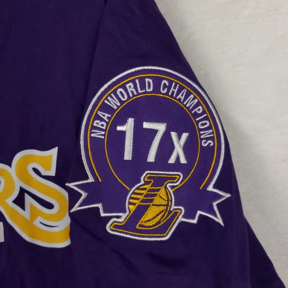 LA Lakers Mitchell & Ness NBA Small Shirt Embroidery Patch on Sleeve Purple NWT - Picture 4 of 10